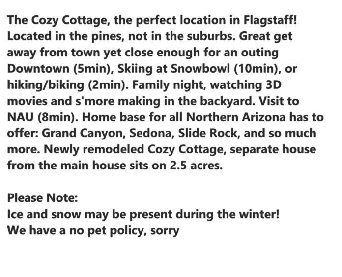The Cozy Cottage Flagstaff Exteriör bild